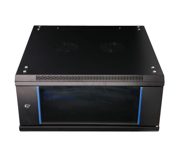 Extralink Szafka wisząca rack 4U 600x600 czarna szklane drzwi EX.2893 - 484912 - zdjęcie 3
